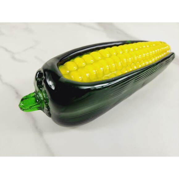 Art Glass Hand Blow Ear Sweet Corn Vegetable 8" Home Decor 90s Vintage - Picture 8 of 12